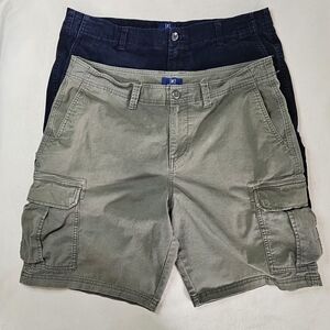 Men's George Cargo Shorts - Olive and Navy Size 36